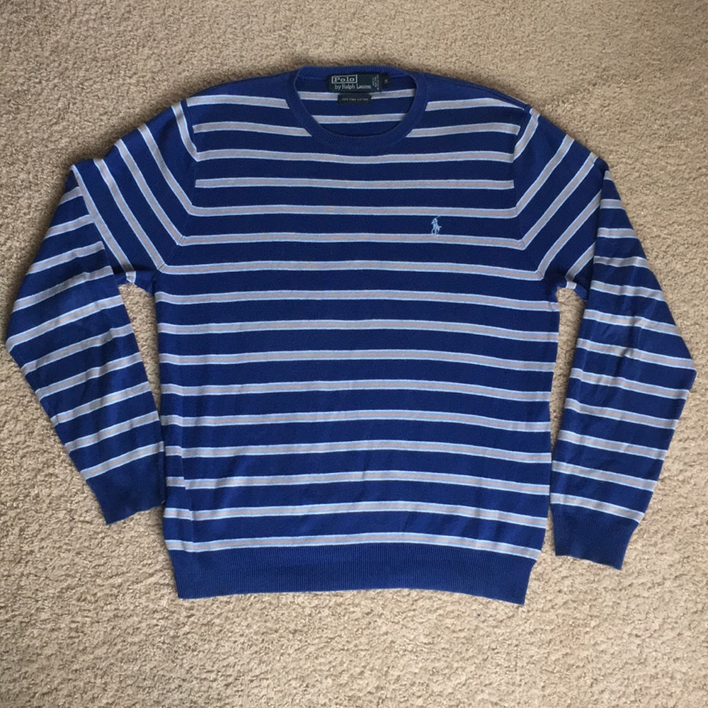 Men’s, slim fit Polo 100% Pima cotton sweater, M.